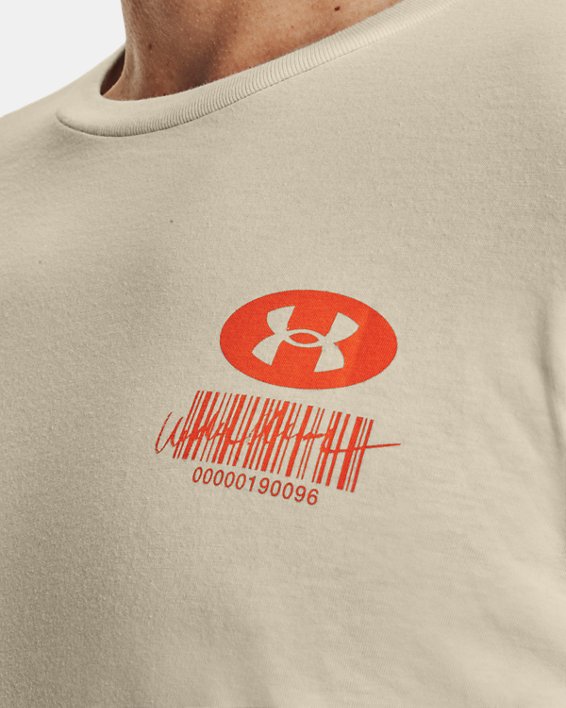 Men's UA Barcode Short Sleeve in Brown image number 3